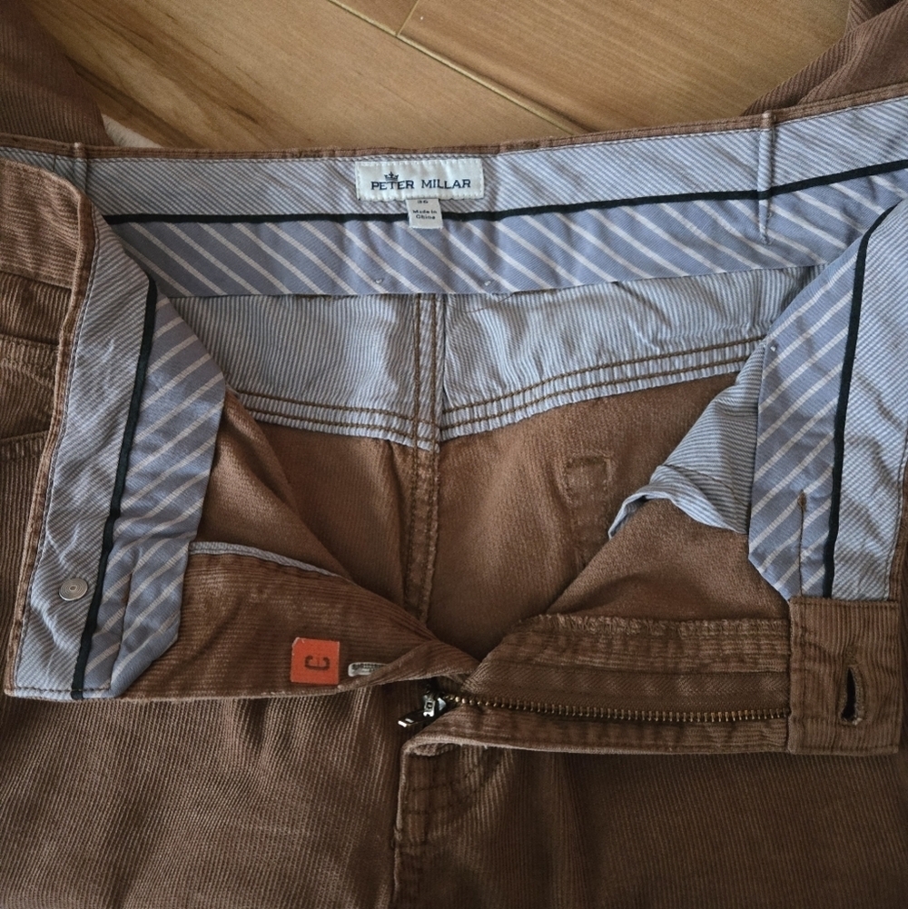 Peter Millar Brown Corduroy Five-Pocket Pant sz 36 - Picture 7 of 11